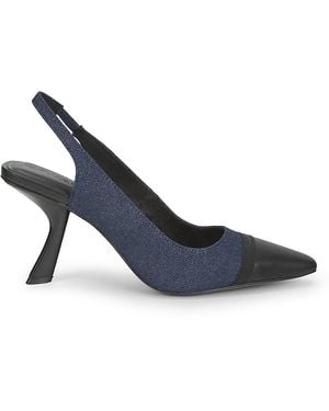 Karl Lagerfeld Kinsely 75Mm Denim Slingback Pumps - Blue