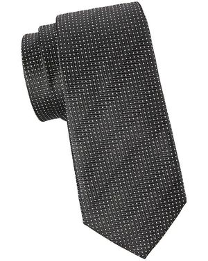 Canali Neat Silk Tie - Black