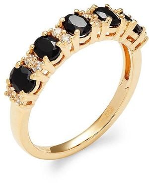 Effy ENY 14K Goldplated Sterling, Sapphire & Onyx Band Ring - Metallic