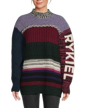 Sonia Rykiel Multi Knit Logo Virgin Wool Jumper - Multicolour