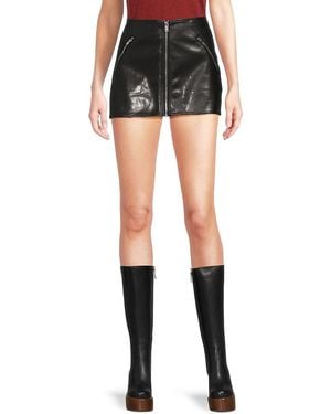 WeWoreWhat Faux Leather Micro Miniskirt - Black