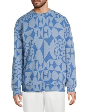 Scotch & Soda Printed Cotton Sweatshirt - Blue