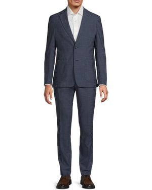 Calvin Klein Wool-Blend Slim Suit - Blue