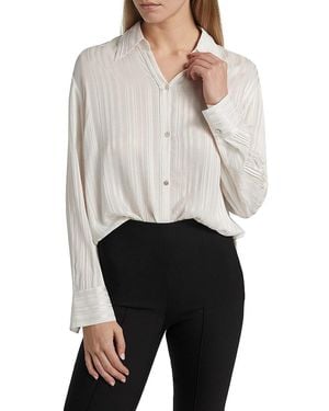 Vince Sheer Stripe Pintuck Blouse - White