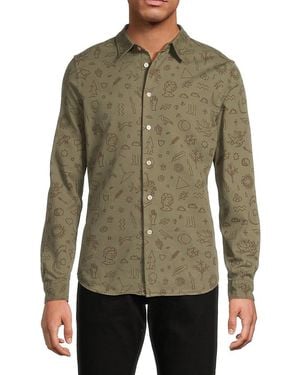 Paul Smith Tailored Fit Printed Cotton Shirt - Green