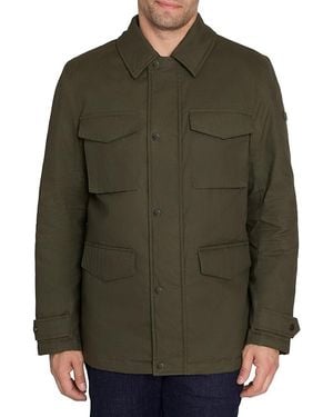Sam Edelman Waxed Cotton Cargo Field Jacket - Green