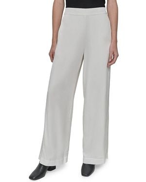 DKNY Satin Wide Leg Pants - Gray