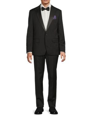 Tallia Tuxedo Peak Lapel Slim Fit Suit - Black