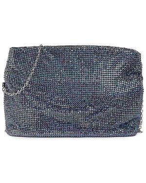 La Regale Crystal Embellished Shoulder Bag - Blue