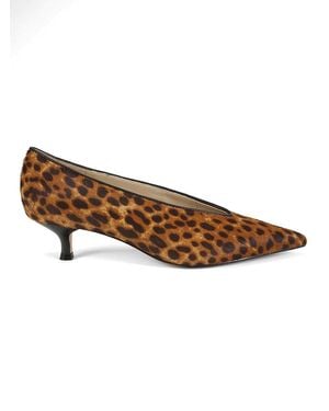 Marc Fisher Cecilely 40Mm Calf Hair Kitten Heel Court Shoes - Brown