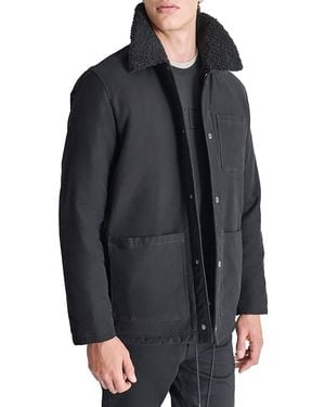 DKNY Faux Shearling Trucker Jacket - Black