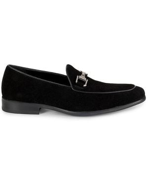 Saks Fifth Avenue David Velvet Bit Loafers - Blue