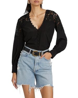 Generation Love Harlea Lace Combo Blouse - Black