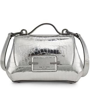 Rag & Bone Realm Croc-embossed Leather Crossbody Bag - Grey