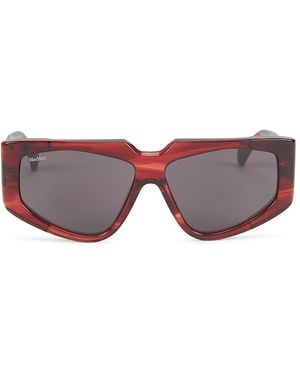 Max Mara 58Mm Rectangle Sunglasses - Red