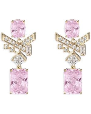 Eye Candy LA Zola 14K Goldplated & Cubic Zirconia Drop Earrings - Pink