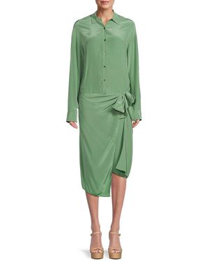 Theory Sarong Midi Shirt Dress - Natural