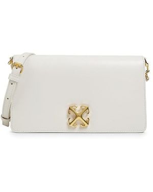 Off-White c/o Virgil Abloh Jitney Logo Leather Shoulder Bag - White