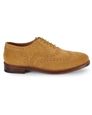 Allen Edmonds Hendrix Perforated Suede Oxford Shoes - Brown