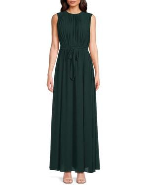 Mikael Aghal Pleated Belted Gown - Green