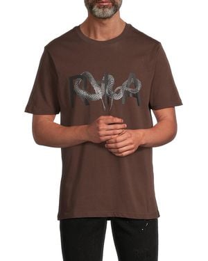 RTA Logo Graphic Cotton T-Shirt - Brown