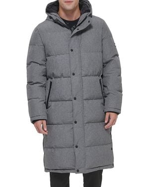 DKNY Classic Fit Quilted Parka Jacket - Gray