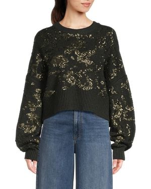 Rag & Bone Liza Sequined Cropped Jumper - Black