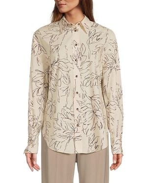 Brunello Cucinelli Floral-Print Cotton Shirt - Natural