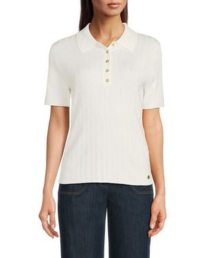 Tommy Hilfiger Ribbed Polo Shirt - White