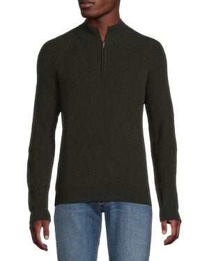 Amicale Classic Fit Ribbed Cashmere Jumper - Black