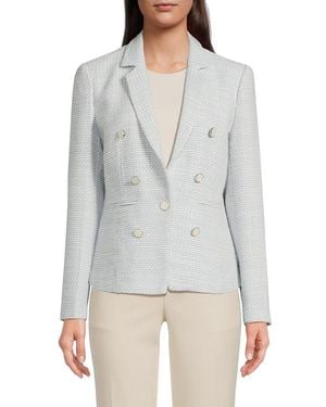 ecru Textured Blazer - Grey