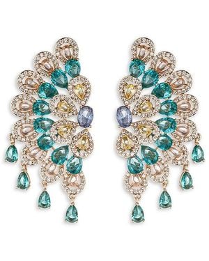 Eye Candy LA Alice Cubic Zirconia & Goldtone Brass Drop Earrings - White