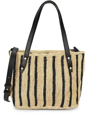 Rag & Bone Raffia Leather Trim Tote Bag - Multicolour