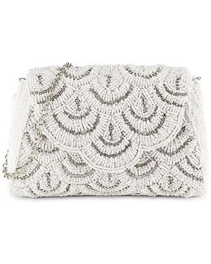 La Regale Mini Embellished Crossbody Bag - White