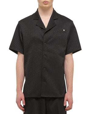 Helmut Lang Modest Woven Jacquard Camp Shirt - Black