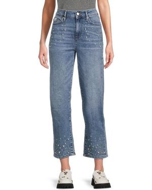 Karl Lagerfeld Embellished Whiskered Jeans - Blue