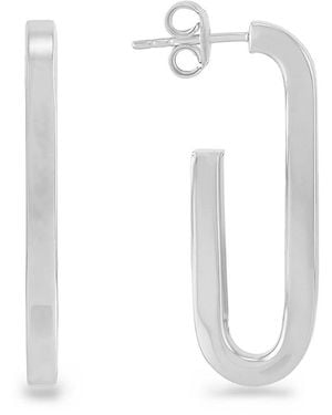 Saks Fifth Avenue Sterling Three-Quarter Hoop Earrings - White
