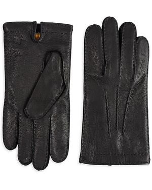 Hickey Freeman Hand Stitched Leather Gloves - Black