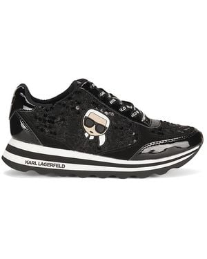 Karl Lagerfeld Meade Logo Patch Low-Top Sneakers - Black