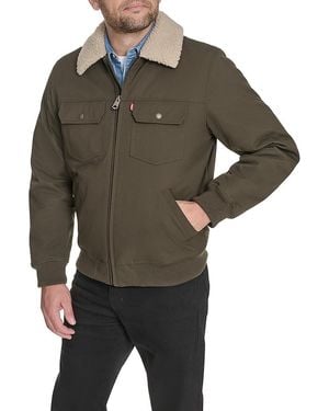 Levi's Faux Shearling Collar Bomber Jacket - Grey