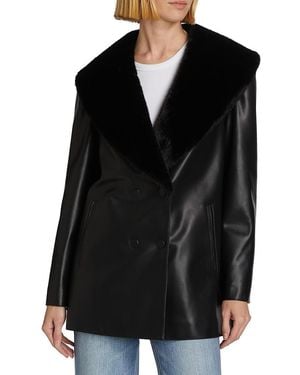 Mercer Collective Faux Fur Faux Leather Jacket - Black