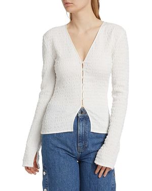 10 Crosby Derek Lam Esmee Long-Sleeve Smocked Top - White