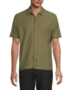 Vince Heathered Short Sleeve Shirt - Gray