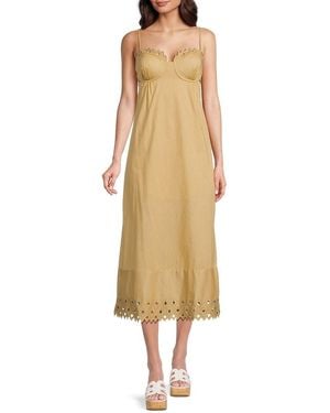 ViX Tess Cutout A-Line Midi Dress - Natural