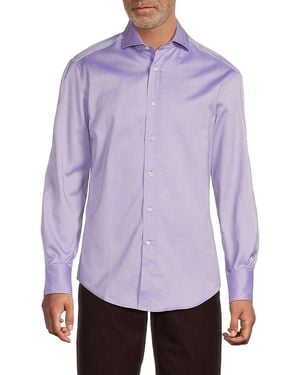 Brunello Cucinelli Cotton Button-Front Shirt - Purple