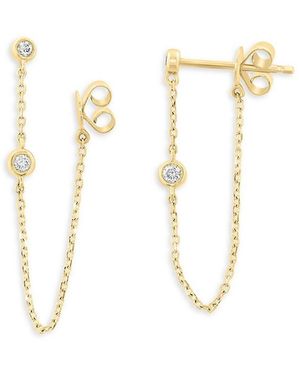Saks Fifth Avenue 14K & 0.07 Tcw Diamond Threader Earrings - White