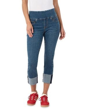 Seven7 Cuffed Crop Pull-On Skinny Jeans - Blue