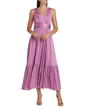 Kobi Halperin Ashton Satin Midi-Dress - Purple