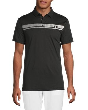 J.Lindeberg J. Lindeberg Klas Regular Fit Stripe Logo Polo - Black