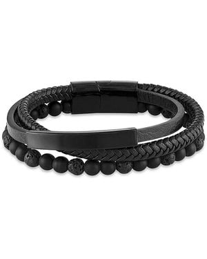 Esquire Stainless Steel & Onyx Beaded Bracelet - Black